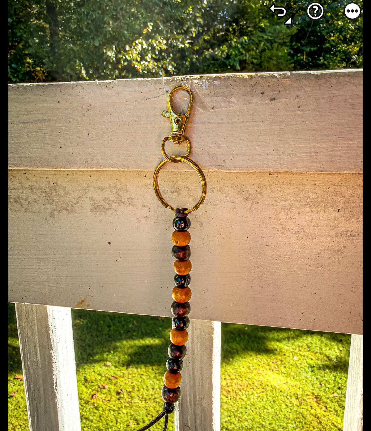 Wooden Bead Keychain