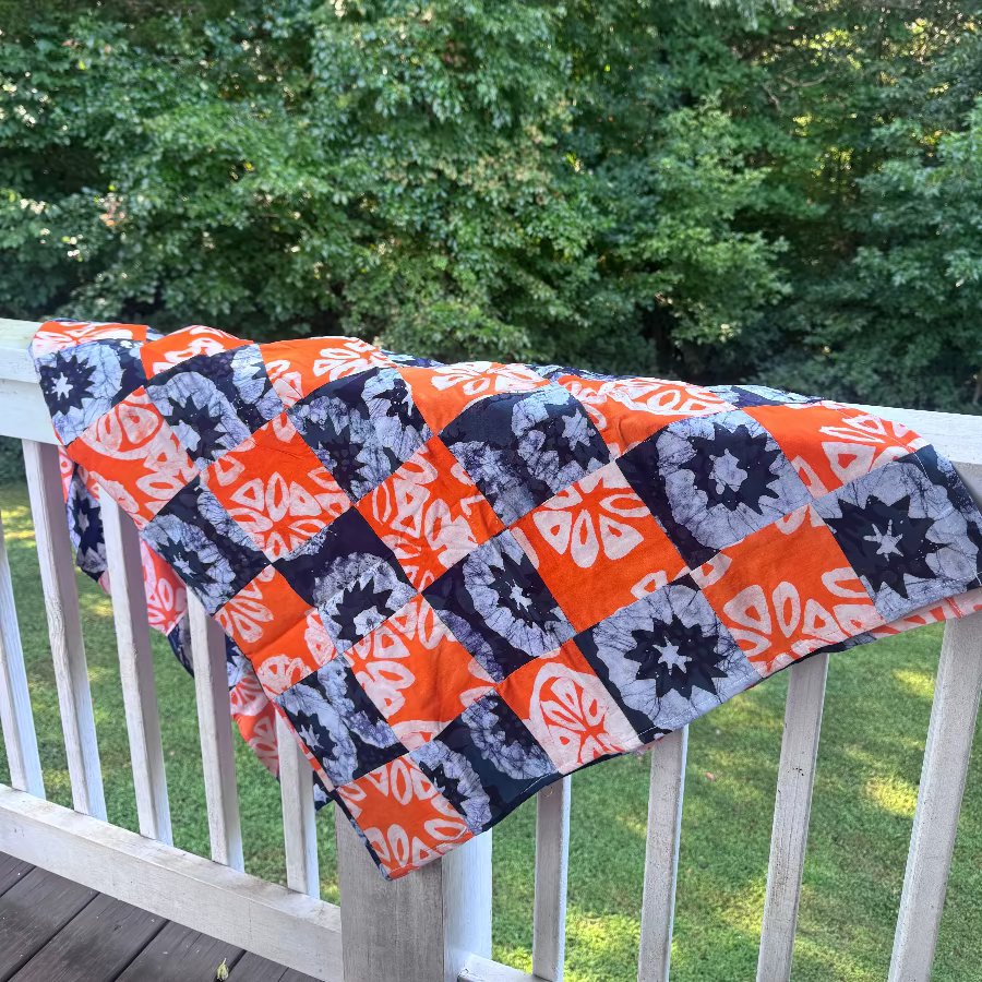 Orange & Blue Throw Blanket