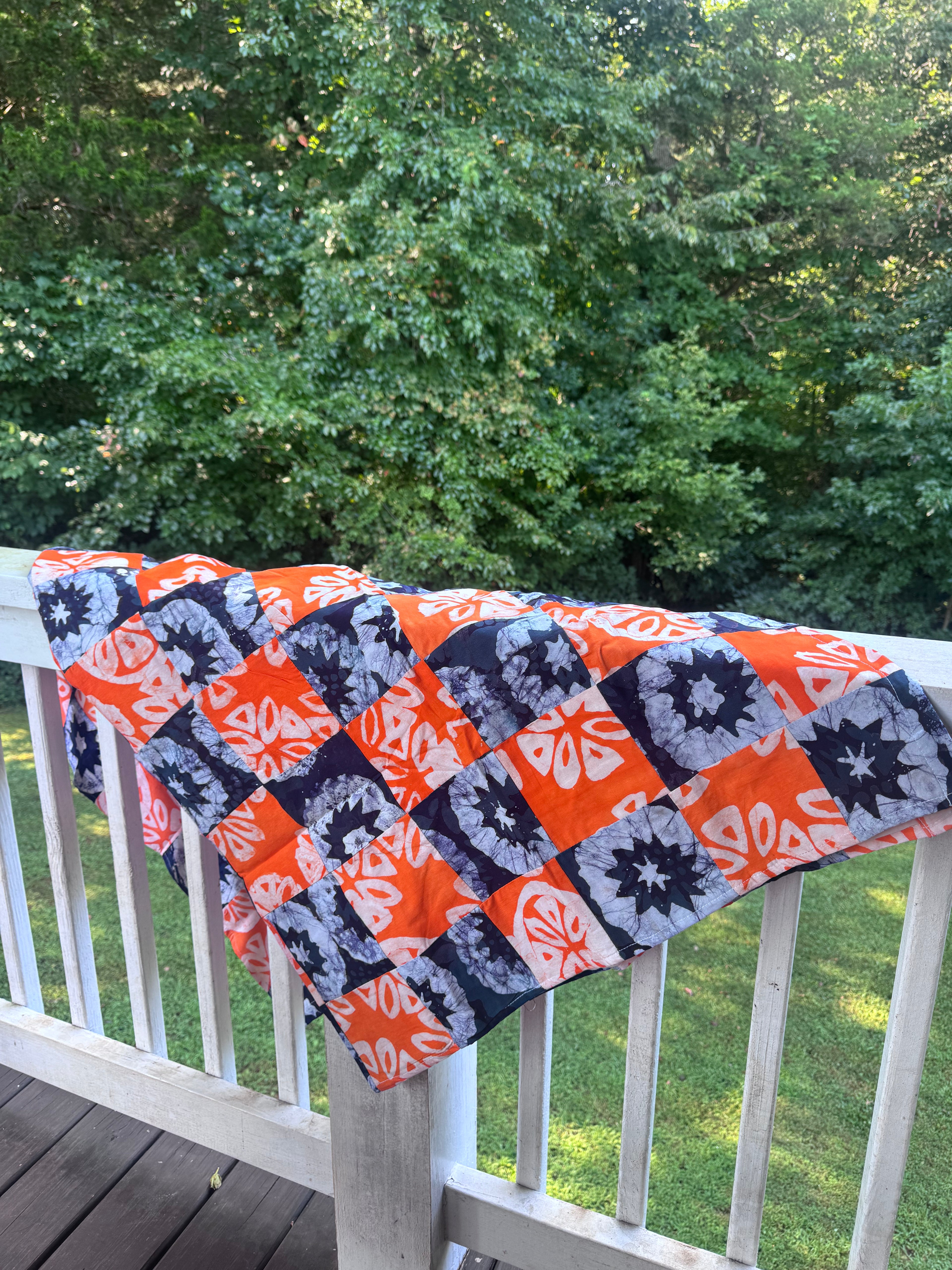 Orange & Blue Throw Blanket